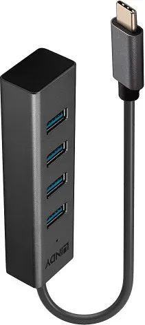 Lindy 43325 hub de interfaz USB 3.2 Gen 1 (3.1 Gen 1) Type-C 5000 Mbit/s Gris