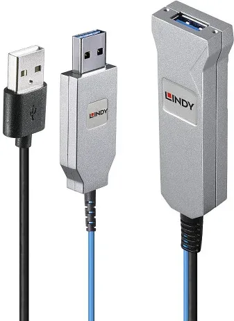 Lindy 43345 cable USB USB 3.2 Gen 1 (3.1 Gen 1) 30 m USB A 2 x USB A Azul, Plata