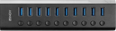 Lindy 43370 hub de interfaz USB 3.2 Gen 1 (3.1 Gen 1) Type-B 5000 Mbit/s Negro