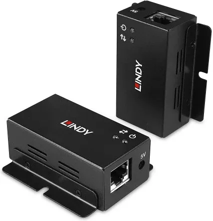 Lindy 43386 ampliador de red Transmisor y receptor de red Negro