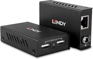 Lindy 43408 extensor audio/video Transmisor y receptor de señales AV Negro