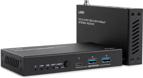 Lindy 43421 ampliador de red Transmisor y receptor de red Negro