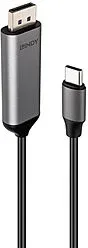 Lindy 43504 adaptador de cable de vídeo 2 m USB Tipo C DisplayPort Gris
