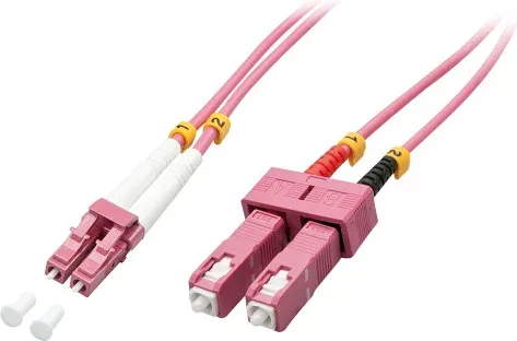 Lindy 46363 Cable de fibra óptica e InfiniBand 5 m LC SC Rosa