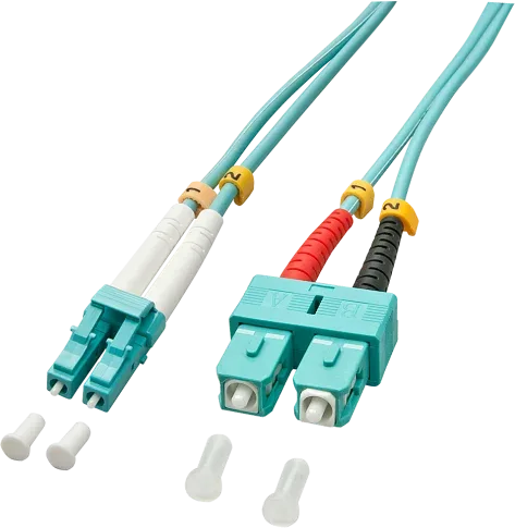 Lindy 3.0m OM3 LC - SC Duplex Cable de fibra óptica e InfiniBand 3 m Turquesa