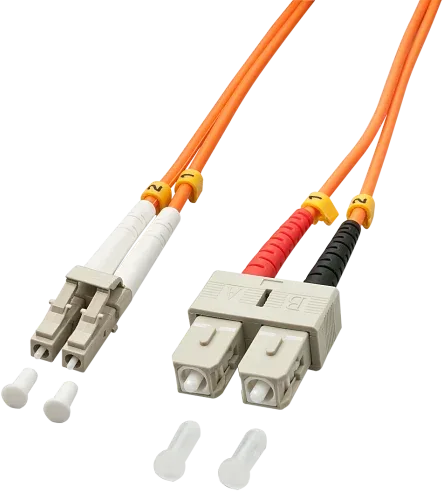 Lindy 10m OM2 LC - SC Duplex Cable de fibra óptica e InfiniBand Naranja