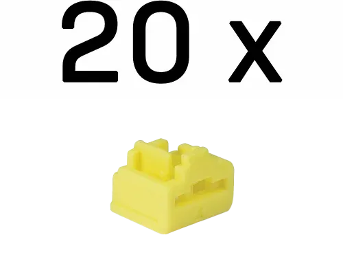 Lindy 47901 bloqueador de puerto RJ-45 Amarillo Acrilonitrilo butadieno estireno (ABS) 20 pieza(s)