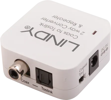 Lindy 70411 cambiador de género para cable Toslink RCA Blanco