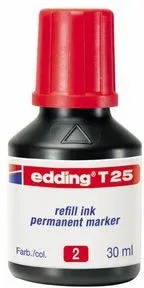 Frasco Tinta para Rellenar 25Ml Roja Edding T25-002