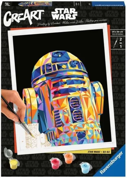 Kit para pintar con números ravensburger creart serie trend c polygon star wars: r2d2