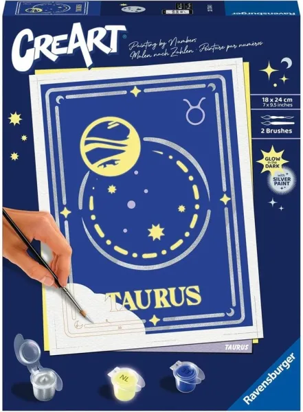 Kit para pintar con números ravensburger creart serie trend d zodiac: tauro