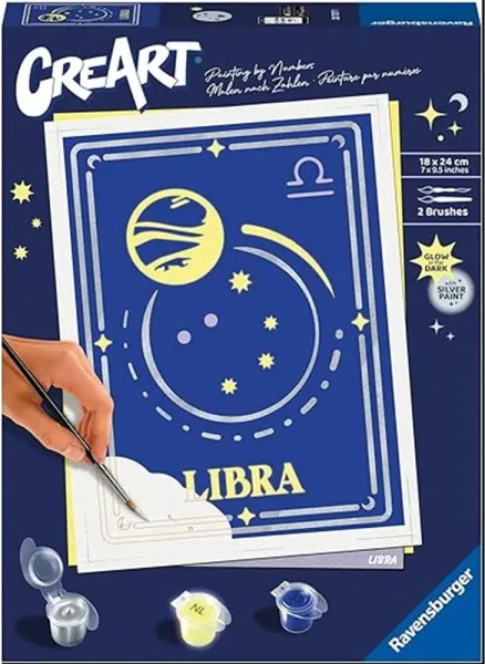 Kit para pintar con números ravensburger creart serie trend d zodiac: libra