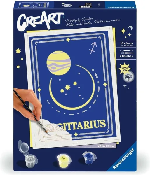 Kit para pintar con números ravensburger creart serie trend d zodiac: sagitario