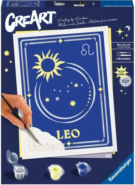 Kit para pintar con números ravensburger creart serie trend d zodiac: leo