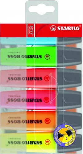 Estuche 6 Marcadores Fluorescentes Boss Trazo 2/5Mm. Surtidos Stabilo 70/6