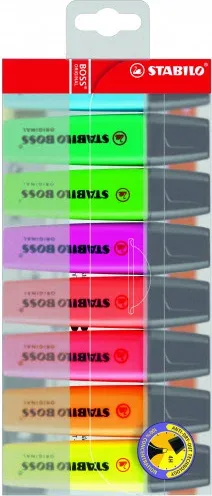 Estuche 8 Marcadores Fluorescentes Boss Trazo 2/5Mm. Surtidos Stabilo 70/8