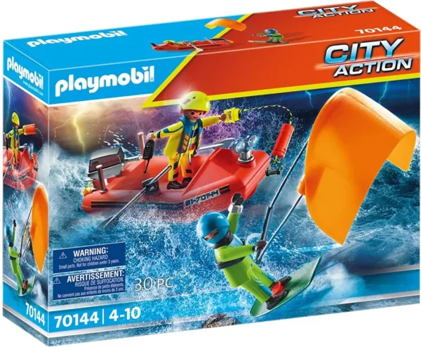 Playmobil rescate maritimo : rescate de kitsurfer con bote