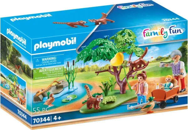 Playmobil diversion en familia recinto exterior de pandas rojos
