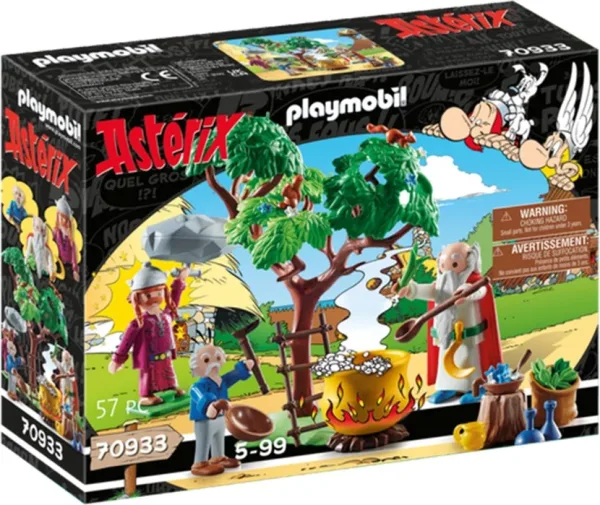 Playmobil asterix: panoramix con el caldero de la pocion magica