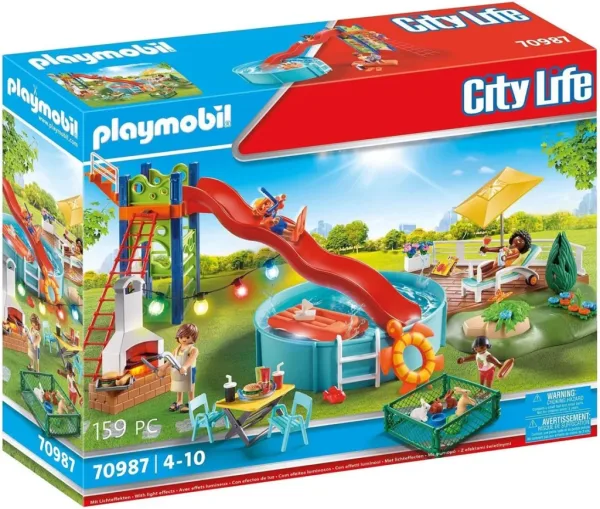 Playmobil fiesta en la piscina con tobogan
