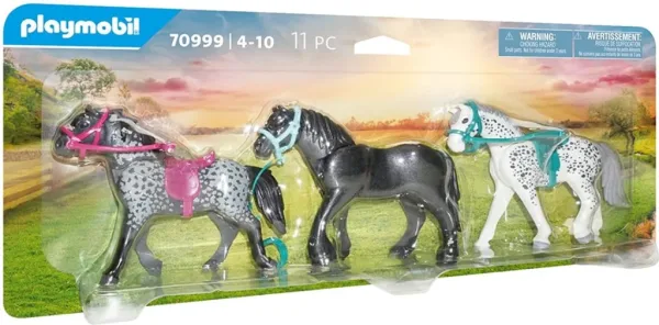 Playmobil 3 caballos: frison knabstrupper & andaluz