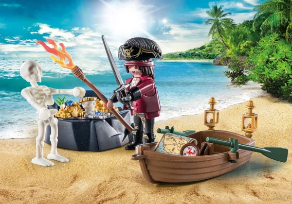 Playmobil starter pack pirata con bote de remos