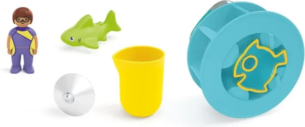 Playmobil junior aqua: rueda de agua con bebé tiburón