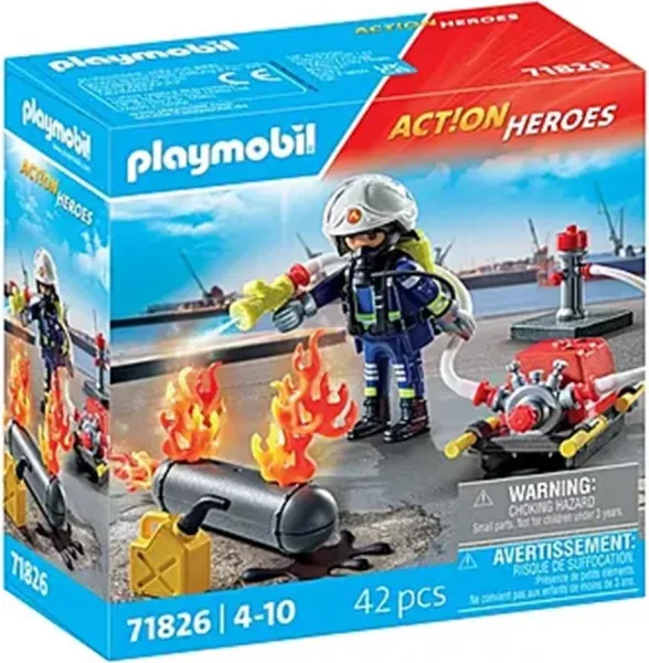 Playmobil -  bombero con bomba de agua
