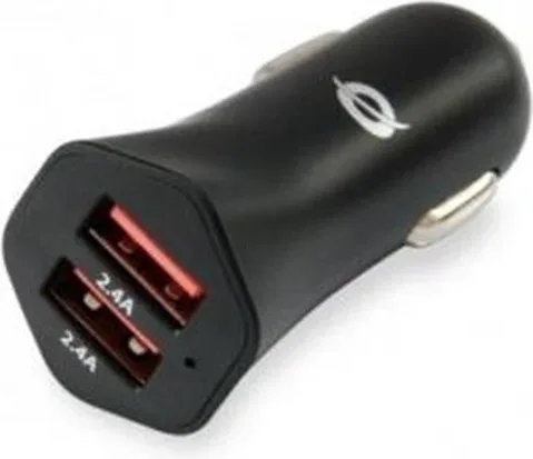 Cargador coche conceptronic carden04b 2 puertos usb tipo a 4.8a 24w