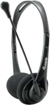 Auricular equip life microfono jack 3.5mm ( incluye adaptador 1 a 2 jacks ) negro