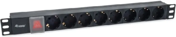 Regleta equip rack 19 pulgadas 1u 8 tomas con interruptor cable iec 14 especial sai