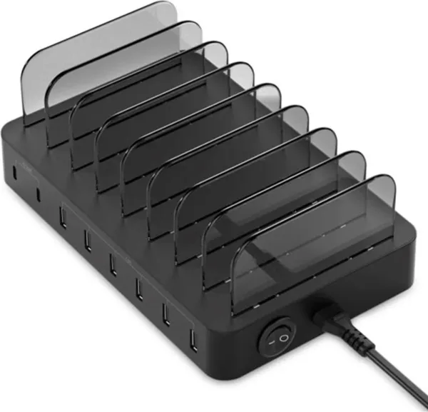 Estacion de carga conceptronic ozul02b pd 6 x usb tipo a - 2 x usb tipo c - 75w