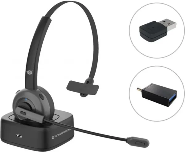 Auricular conceptronic Bluetooth polona03bda con base de carga headset mono