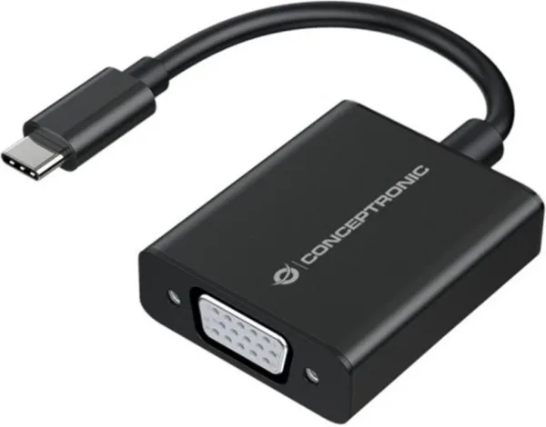 Adaptador usb tipo c a vga conceptronic 10.8cm - macho - hembra - negro