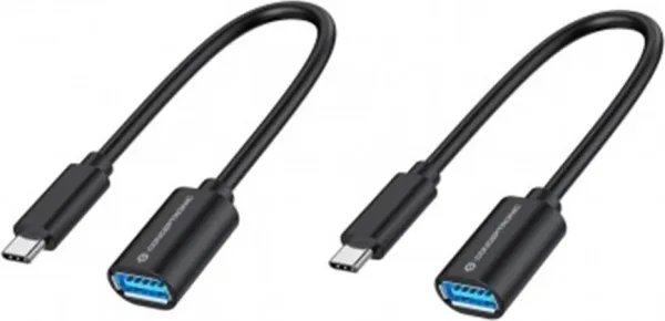 Adaptador usb tipo c a usb tipo a conceptronic 20cm -  macho - hembra -  pack 2 unidades