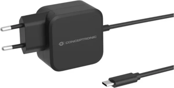 Cargador de pared USB tipo c conceptronic ozul05be pd 3.0 gan 100w