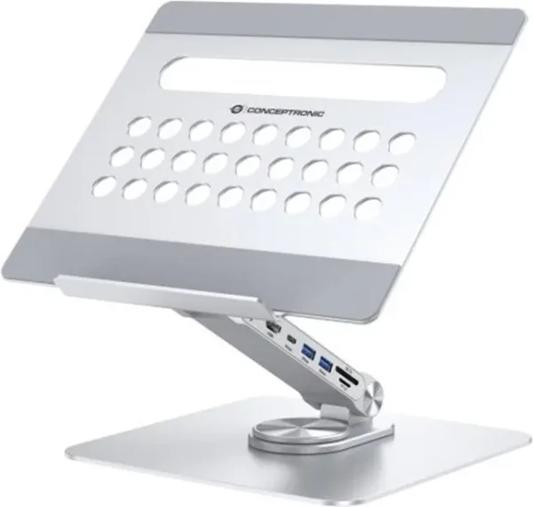 Docking station conceptronic 7 en 1 + soporte para portatil