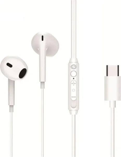 Auricular intrauditivo USB - c conceptronic brendan02w microfono 1.2m blanco