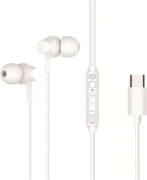 Auricular intrauditivo USB - c conceptronic brendan03w 1.2m microfono blanco