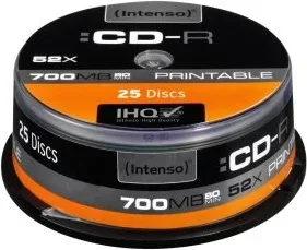 Intenso CD-R 700MB 52x Printable Tarrina 25Uds