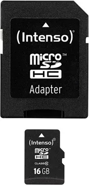 Intenso 3413470 Micro SD clase 10 16GB c/adapt