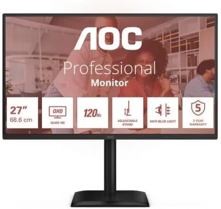 Monitor Profesional AOC Q27E4CV 27"/ QHD/ Multimedia/ Regulable en altura/ Negro