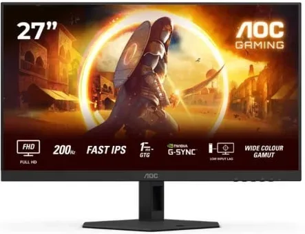 Monitor Gaming AOC 27G4HRE 27"/ Full HD/ 1ms/ 200Hz/ IPS/ Multimedia/ Negro