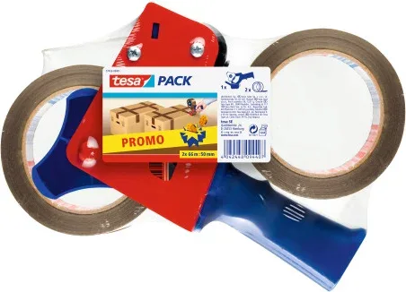 Pack Precintadora Manual Cuerpo Plastico y Metal + 2 Rollos 50Mm.x66M. Tesa 57455-00001-01