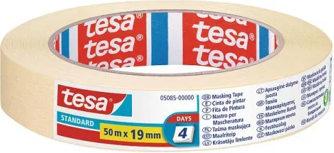 TESA 05085-00000-02 cintas de pintar 50 m Cinta de pintor multiusos Apto para uso en interior Adecuado para uso en exteriores Papel Amarillo