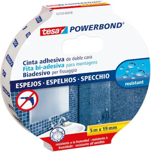 Cinta Adhesiva Powerbond Doble Cara Extra Fuerte (Espejos) 19Mm.x5M. Tesa 55733-00018-02