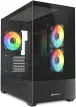CAJA GAMING mATX SHARKOON MK6 RGB 3XVENT 120MM 2XUSB SN FUENTE NEGRO
