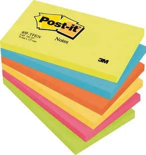 Pack 6 Blocs 100 Hojas Notas Adhesivas 76X127Mm Colección Energetic 655-Tfenn Post-It 7100172314