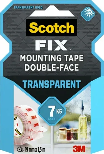 Rollo Cinta de Montaje Doble Cara Transparente 19 Mm X 1,5M Hasta 7Kg Fix 4910C-1915-P Scotch 7100261816