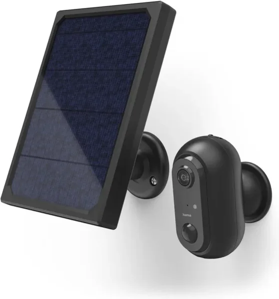 Camara exterior hama FHD con panel solar negro